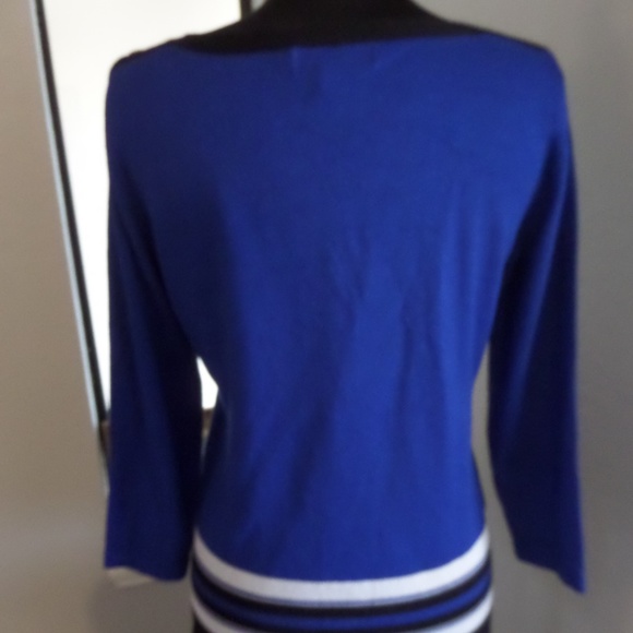CAROLYN TAYLOR Size L Blue BLOUSE SWEATER. B2 - Picture 9 of 14